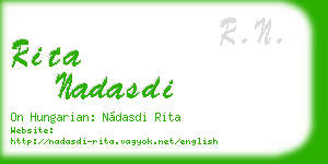 rita nadasdi business card
